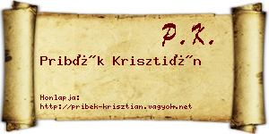 Pribék Krisztián névjegykártya